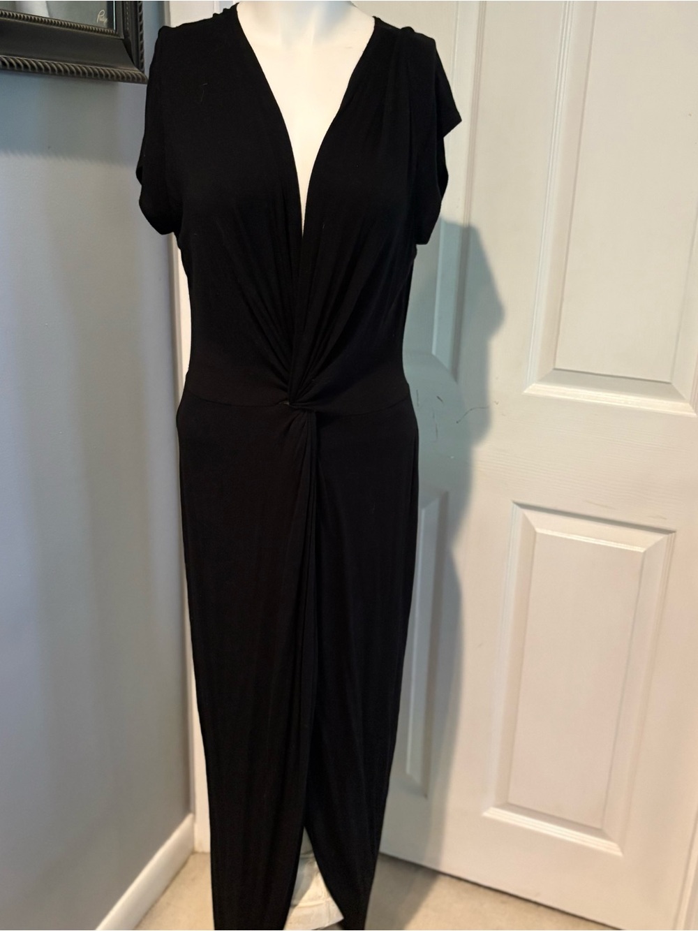 Roller Coaster Black Twist-Front Women’s Dress/Beach Cover Up